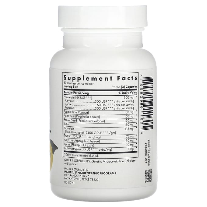 Michael's Naturopathisch, Spijsverteringsenzymen, 90 Capsules