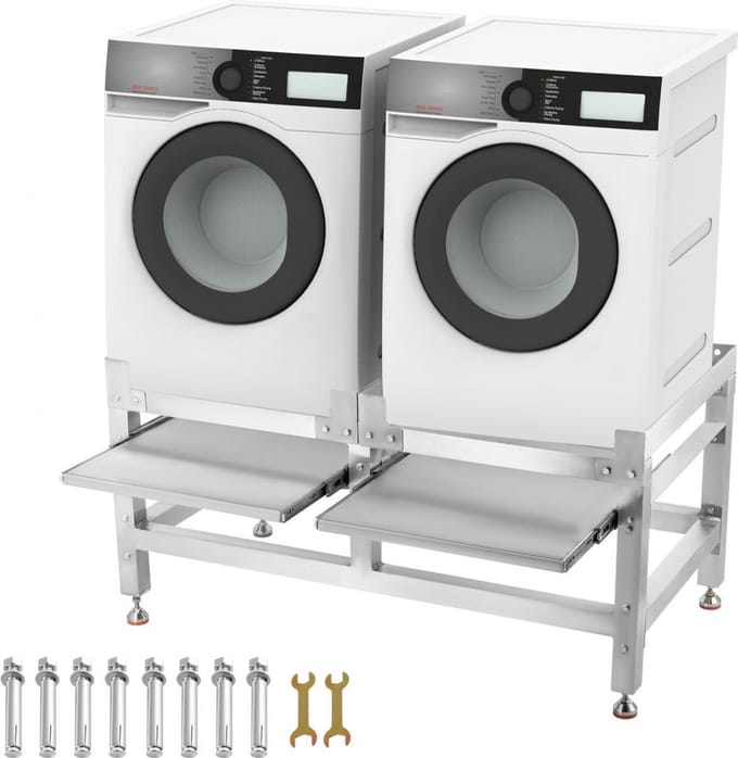Bolt Edge Wasmachine Verhoger - Verstelbaar - Aluminium - Inclusief 2 planken