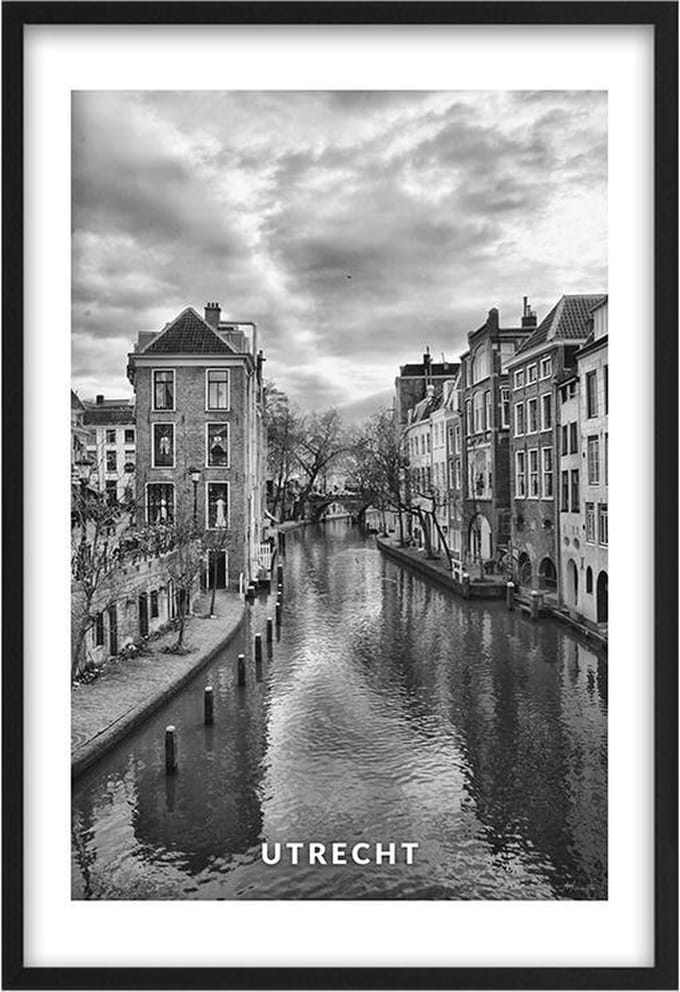 Poster Oudegracht Utrecht A4 - 21 x 30 cm (Exclusief Lijst)