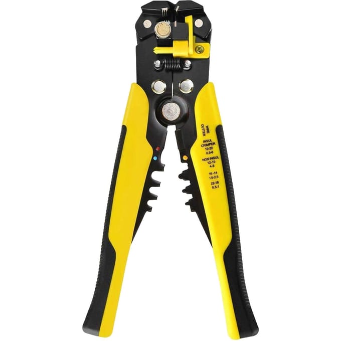 Pince à dénuder automatique de fil de câble de 8 pouces, outil de serrage de fil, câble d'isolation jaune