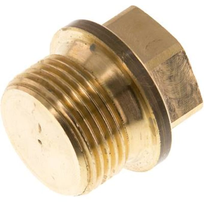 Plug G3/4'' Messing met kraag en buitenzeskant 16 bar (224.8psi)