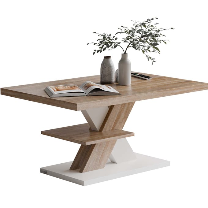CASARIA Salontafel Detroit - Extra Legblad 90x60x45cm - Eik