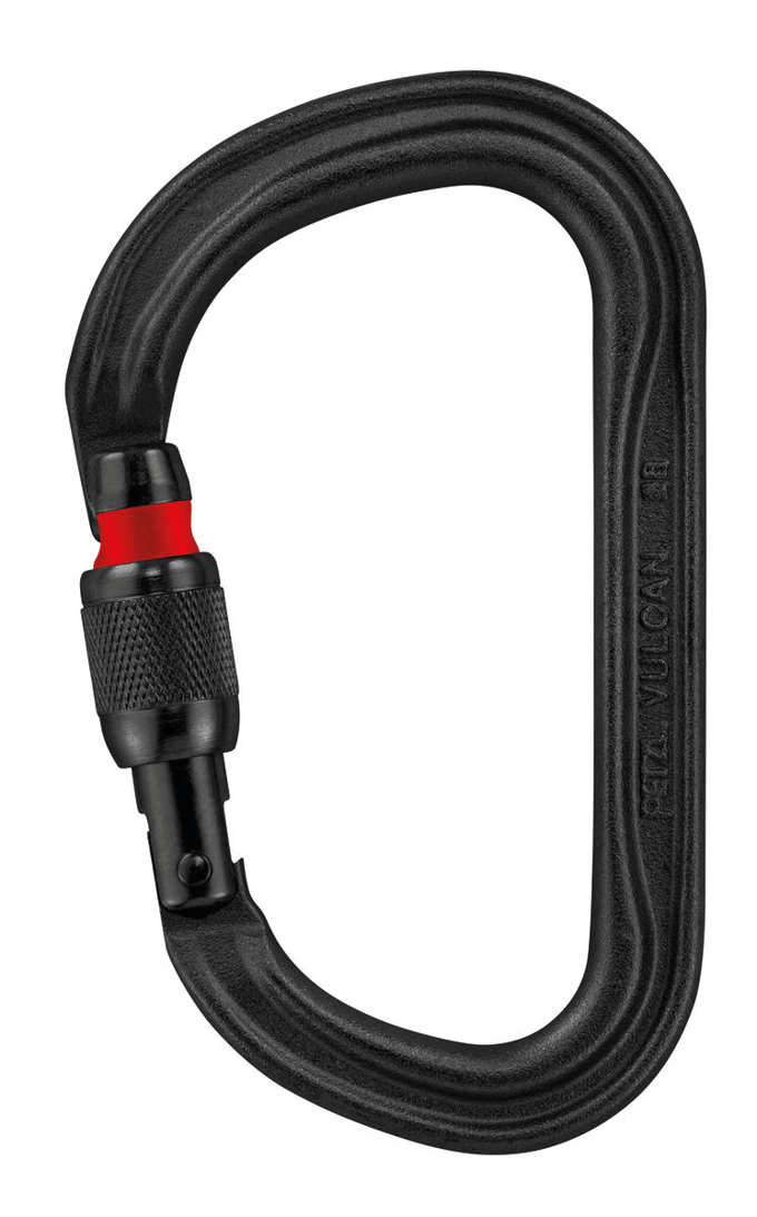 PETZL VULCAN SCREW-LOCK BLACK – High-strength asymmetrische karabiner 45 KN