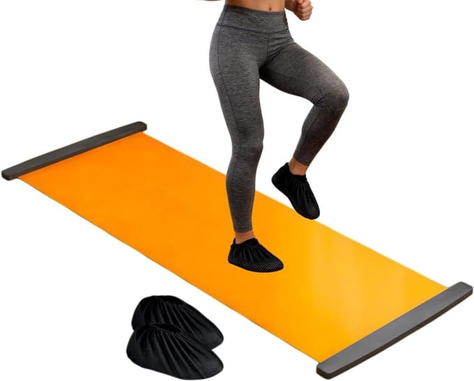 Oefenmat - Glijplank - Full body training - Verbeterde kernactivering - 200 x 50 cm - Oranje