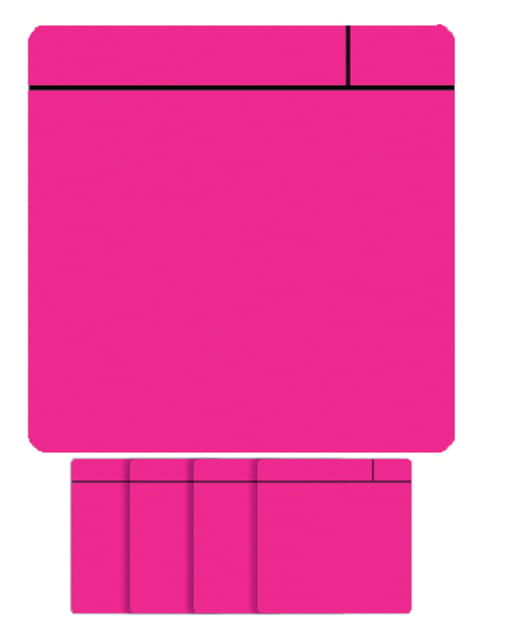 Magneet scrum - 75x75mm - roze - 5 stuks