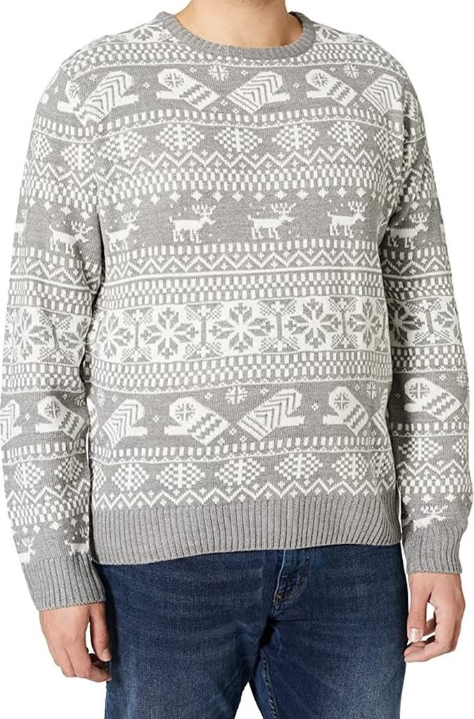 Kersttrui Rudolf Blend grijs mt L