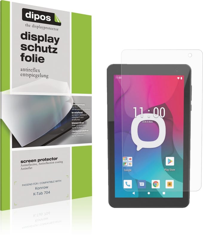dipos – 2x Matte Beschermfolie geschikt voor Konrow K-Tab 704 | Krasbestendige & antireflecterende Screenprotector Ultra-Thin