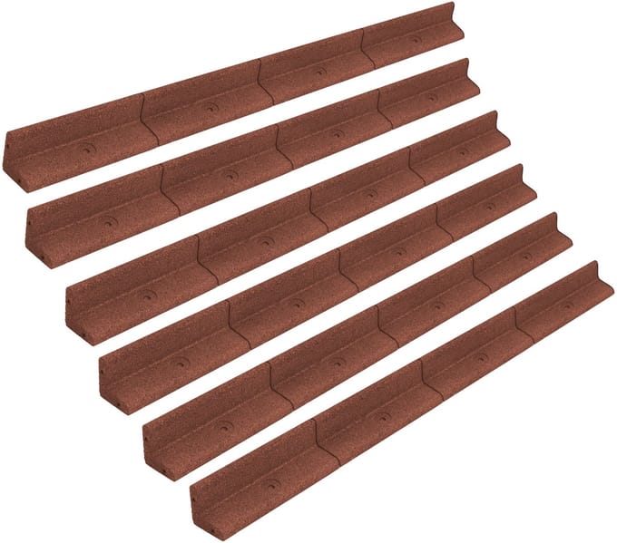 7,2 m flexibele gazonrand - 6x1,2 m - terracotta - rubber