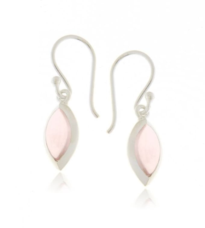 SilverGems oorhangers met Rozenkwarts edelstenen