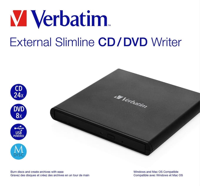 Verbatim MOBILE DVD REWRITER USB 2.0 lig
