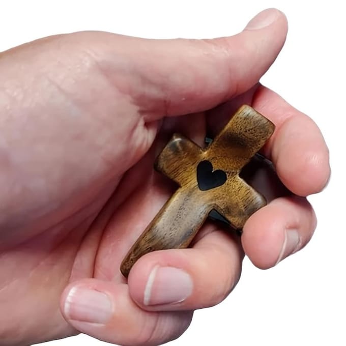 Kamerdecor Walnoothouten Duimkruisjes, Handgehouden Gebedskralen, Kerk Pasen Religieuze Accessoires, Spirituele Devotionele Hulpmiddelen 1 Piece