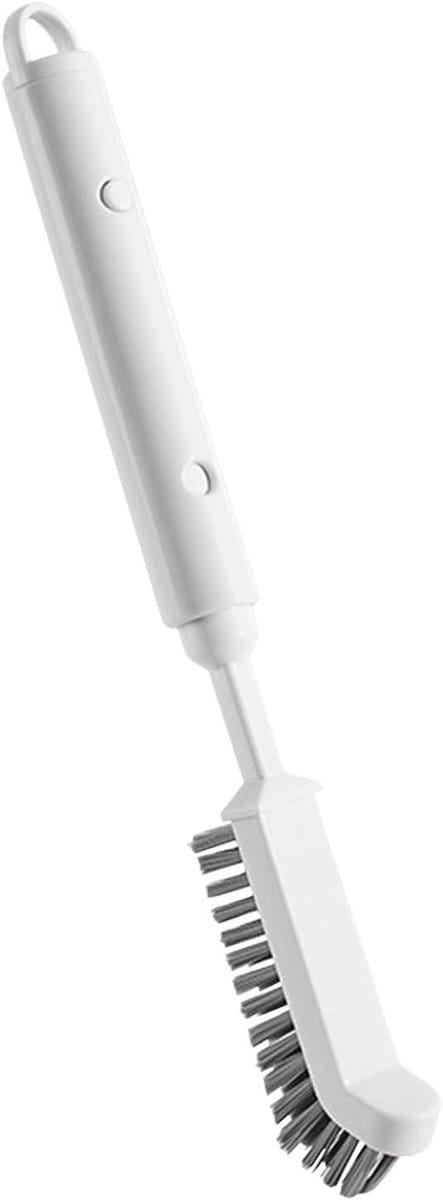 Keuken Schrobborstel - Gootsteenborstel Schoonmaker - Kookplaat Reinigen - Verstelbare Lengte - 36 cm - Wit