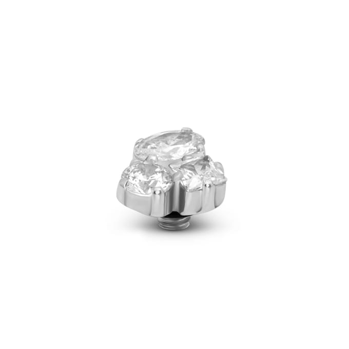 Melano Twisted Trinity Steentje Crystal | Zilver