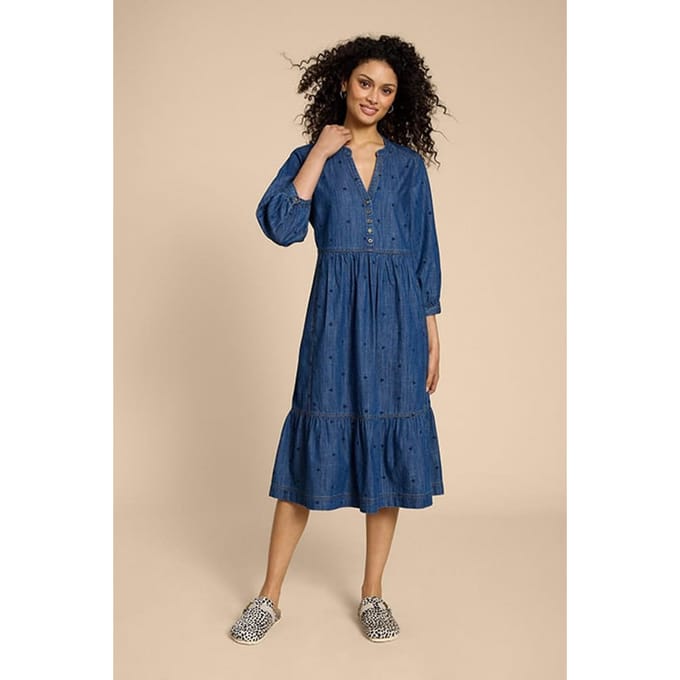 White Stuff Naya Denim Mini Dress Mid Denim Größe: 8 REGULAR | Midikleider Outlet | Damen | Blau