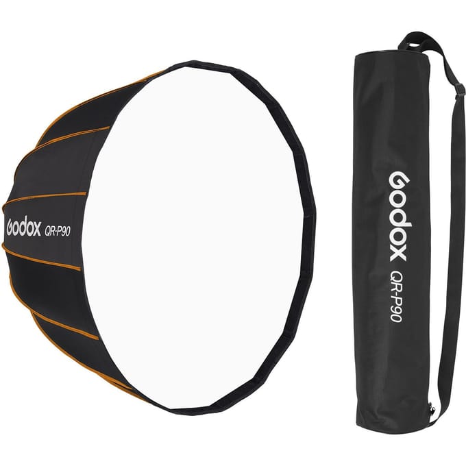 Godox Professional Parabolic Softbox 90 cm Diffuseur Bowens Mount avec sac de transport pour Studio Bowens Mount black