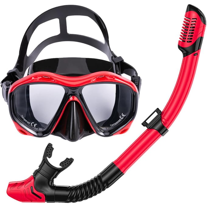 Professionele snorkelen high definition zwemmen gehard glas groot frame masker set average size