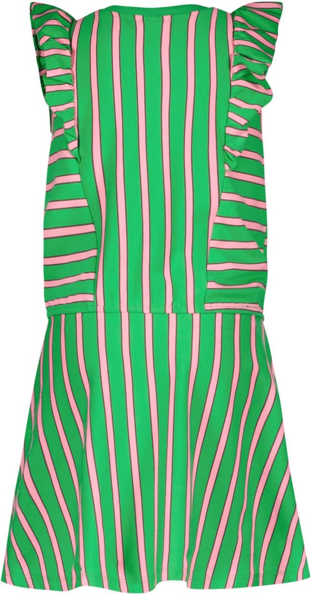 Like Flo F402-5860 Meisjes Jurk - Green stripe - Maat 128