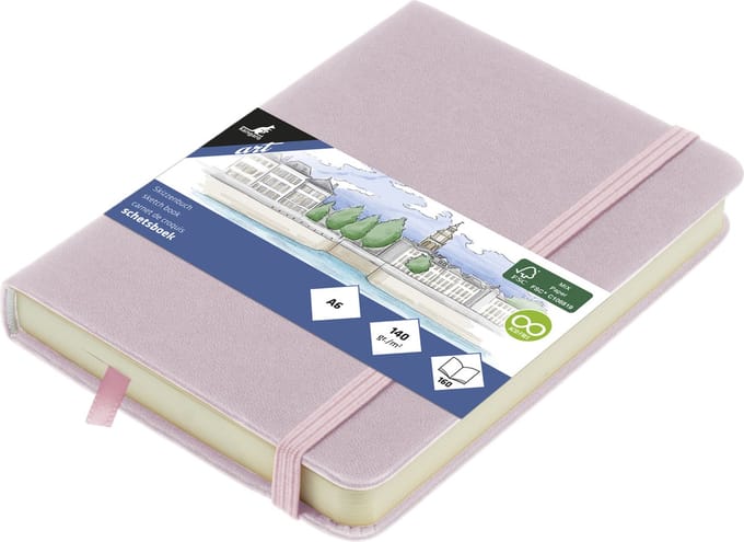 Kangaro schetsboek - A6 - violet - PU hardcover - met elastiek en lint