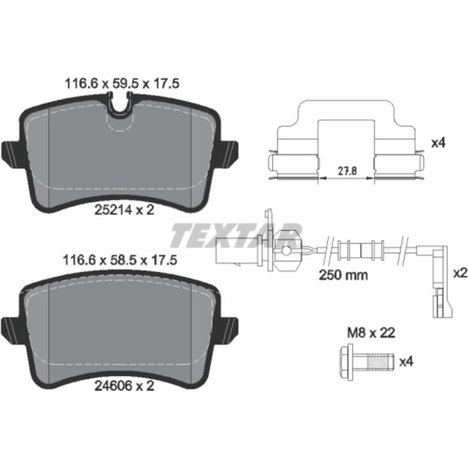 Remblokset TEXTAR 2521404, achter