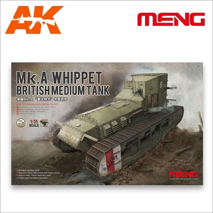British Medium Tank Mk.A Whippet - Scale 1/35 - Meng Models - MM TS-021
