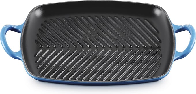 Le Creuset Signature - Grillplaat - Gietijzer - Inductie - 30 cm - Azure