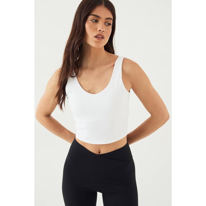 Dames DSGN Studio Ultra Sculpt Longline Plunge Sport BH | Wit | Maat: Medium