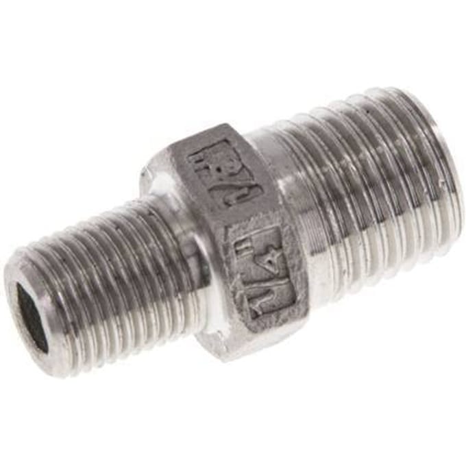 1/8'' NPT x 1/4'' NPT RVS Borstnippel 16 Bar [2 Stuks]