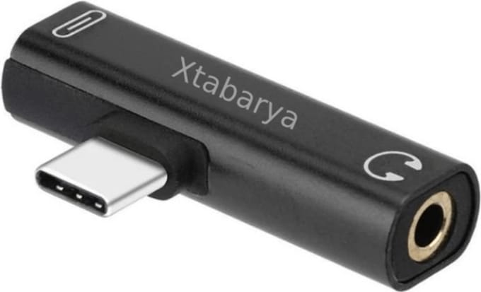 Xtabarya 2 In 1 Usb Type C Converter Naar 3.5mm Aux Jack Adapter Usb C Opladen Uitbreiding Oortelefoon Adapter -zwart