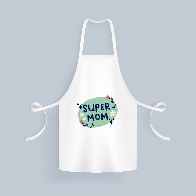 Akyol - super mom Keukenschort - Moeder - mama - moederdag - cadeau - verjaardag - kado - 82 bij 71 cm