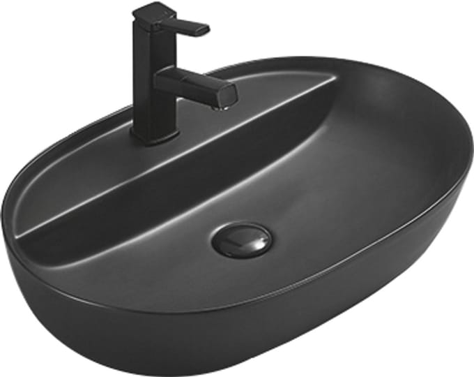 Mexen Adel wastafel opbouw 60 x 41 cm, zwart mat - 22166085