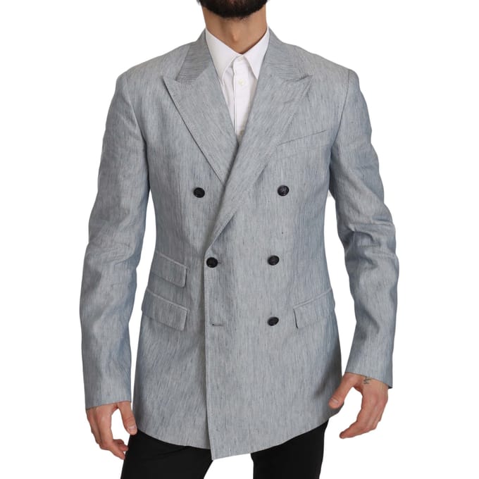 Dolce & Gabbana Heren Blauw Vlas NAPOLI Jasje Jasje Blazer