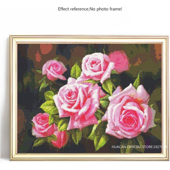 DIY diamant schilderij bloem borduurwerk verkoop volledige ronde foto van strass diamant 20X30 pink