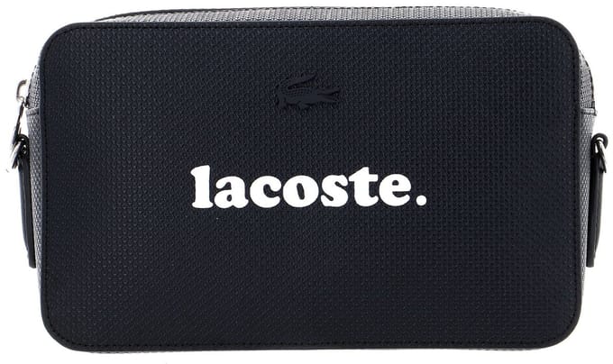 LACOSTE Leren Schoudertas Chantaco Animation 2 Crossover Bag Anthracite Zwart Veelkleurig