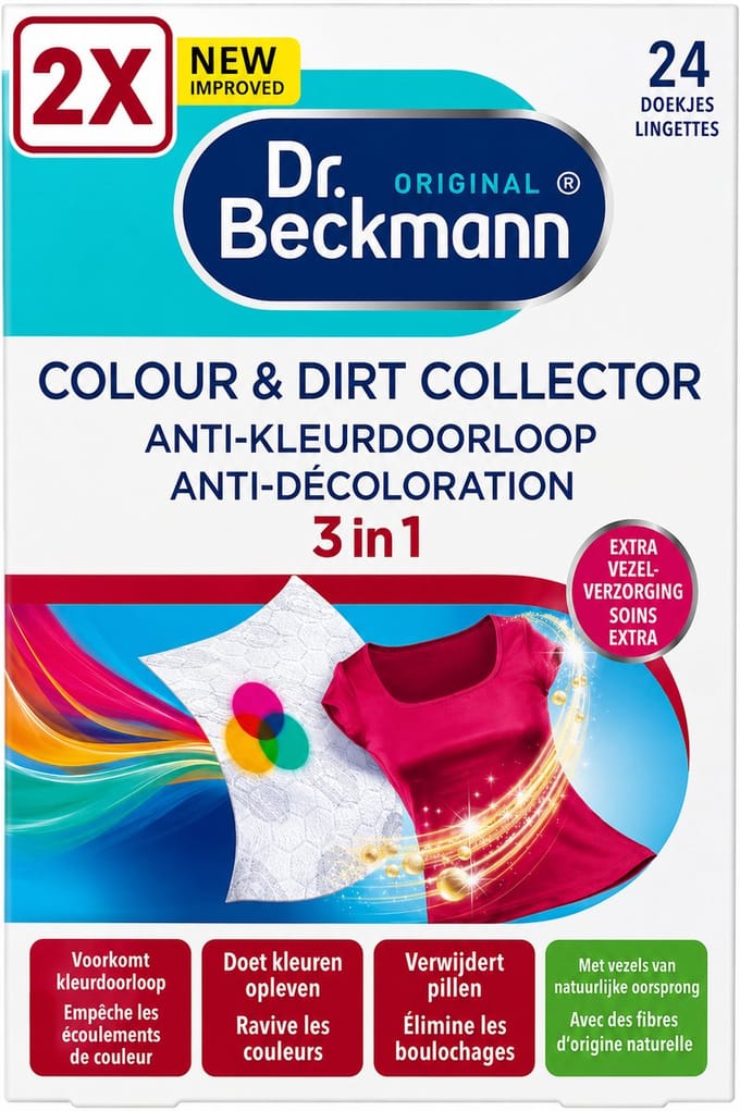 2 x Dr. Beckmann Anti-Kleur Doorloopdoekjes 24 stuks