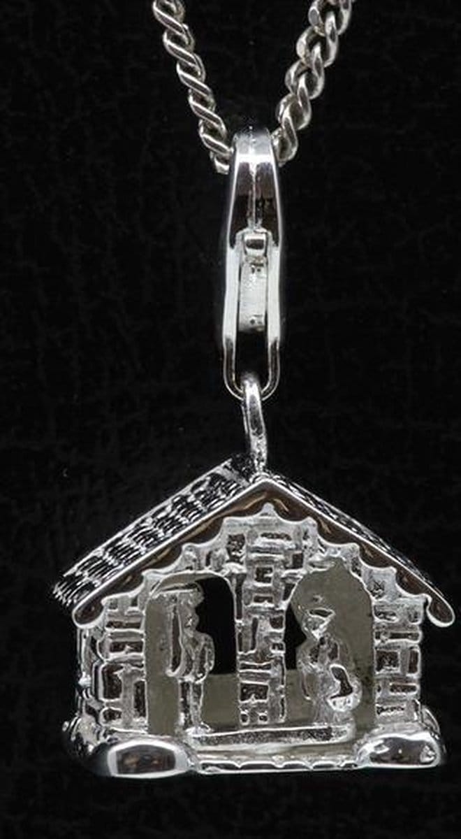 Zilveren Huis met echtpaar hanger én bedel
