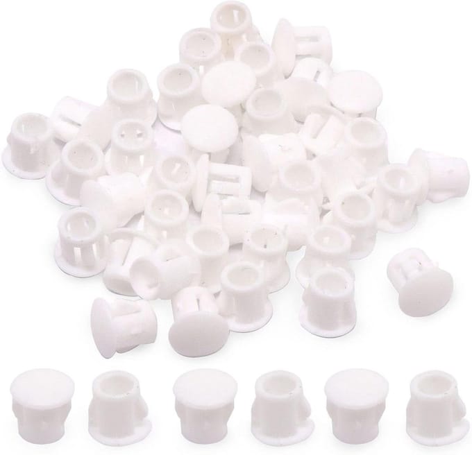 Plastic Gatpluggen - Afdekkapjes Sluitpluggen - Meubels Afwerken - Eenvoudige Installatie - 100 Stuks Wit - Wit