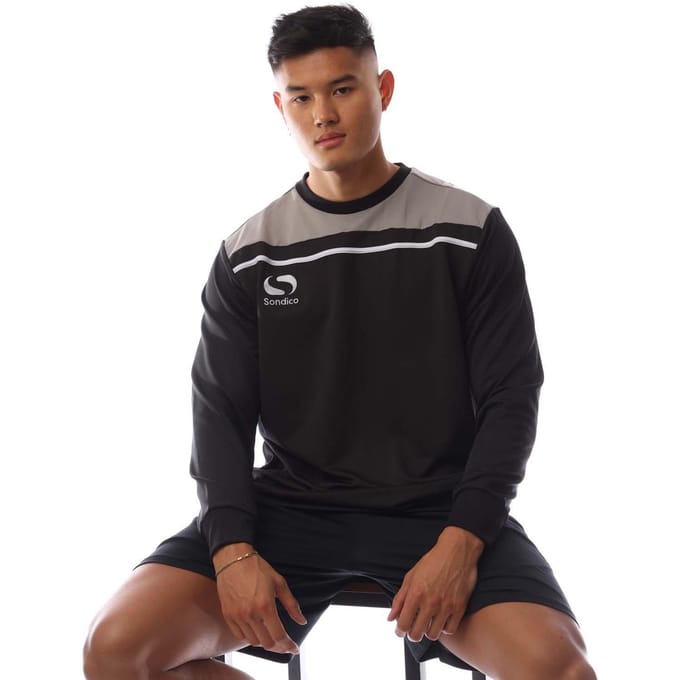 Sondico Heren Precisie Gestreept Sweatshirt Met Lange Mouwen (Zwart/Kool)