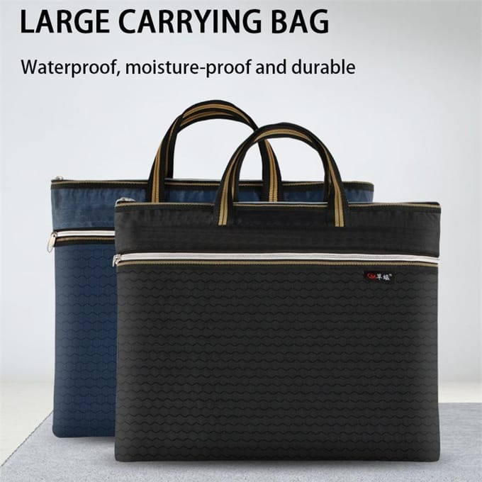 Documententas A4 Tote Bestandsmap Archief Meerlaagse vergaderkoffer Laptop Handtas Rits Aktetas blauw