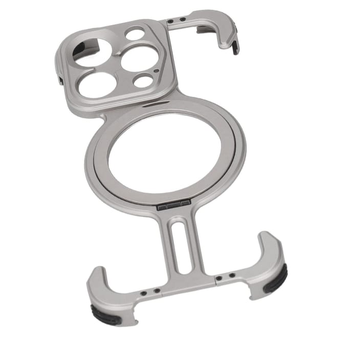 Telefoon Frameloze Hoes met Standaard Schokbestendig Magnetisch Ultra Dun 17mm Draad Beschermhoes voor IOS gray