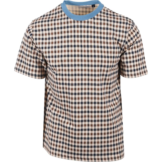 AQUASCUTUM CLUB CHECK T-SHIRT AVIO