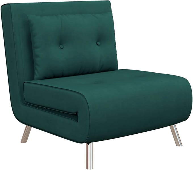 HOMCOM slaapfauteuil - met bedfunctie - fluweel - donkergroen