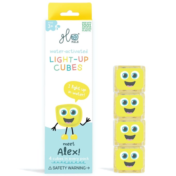 Glopals Light-Up Cubes - 4 stuks - Geel - Voor kinderen vanaf 3 jaar
