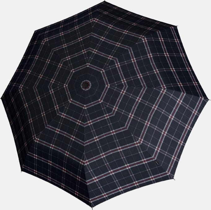 Knirps T.200 Medium Duomatic paraplu - Check navy