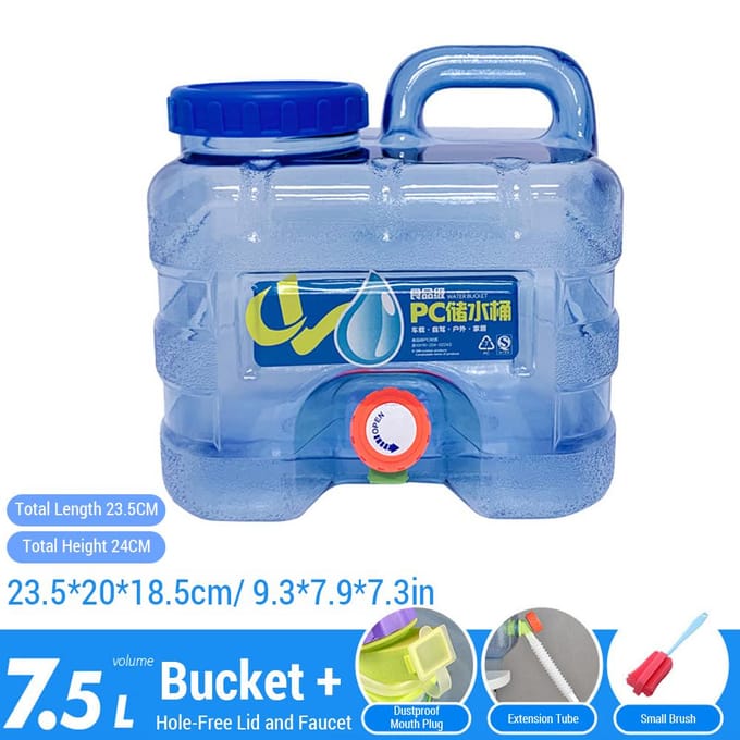 Campingwateremmer Waterkan met grote capaciteit Wateropslagcontainer met kraan 7.5L blue
