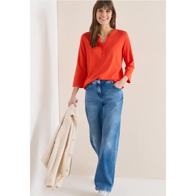 Effen button-up tuniek voor vrouwen Cecil