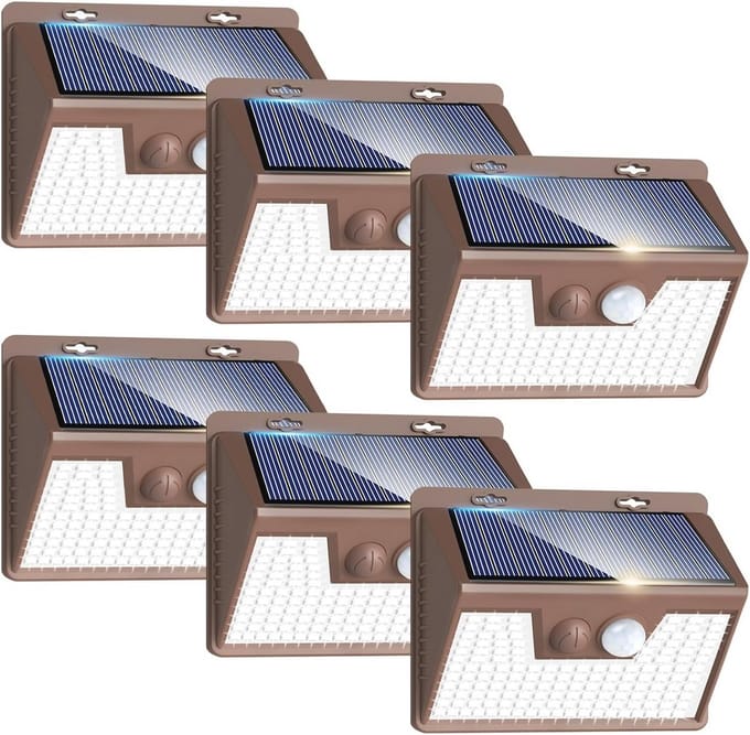 Dimbare zonne-energie buitenverlichting met bewegingssensor - 6 stuks, IP65 waterdicht