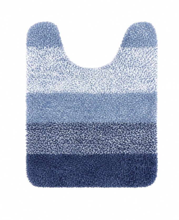 WC Mat Blauw 61x51 cm – Zachte Microvezel Toiletmat – Antislip TPR – Waterabsorberend