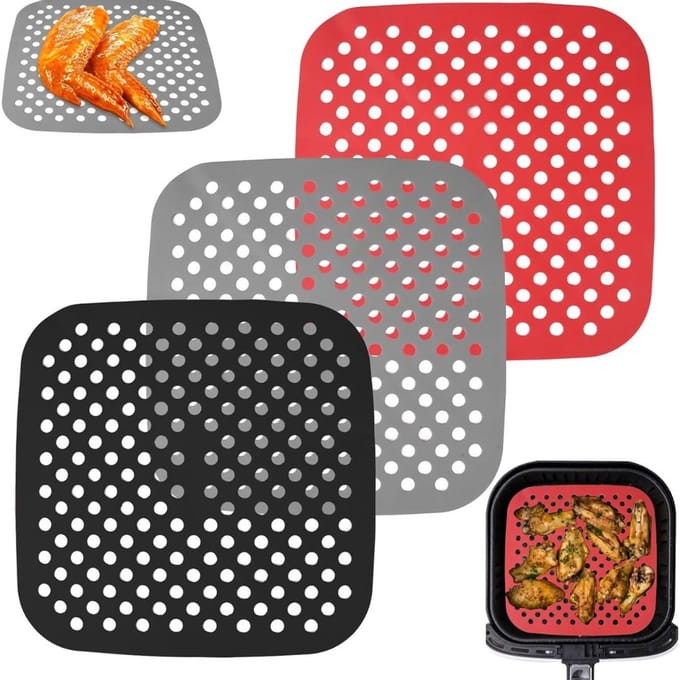 CRLYN® Airfryer Accessoires - Siliconen Bakje - Bakpapier - Multikleur