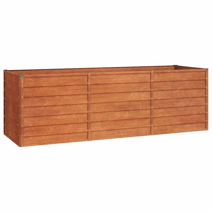 vidaXL - Plantenbak - verhoogd - 240x80x77 - cm - cortenstaal - roestig