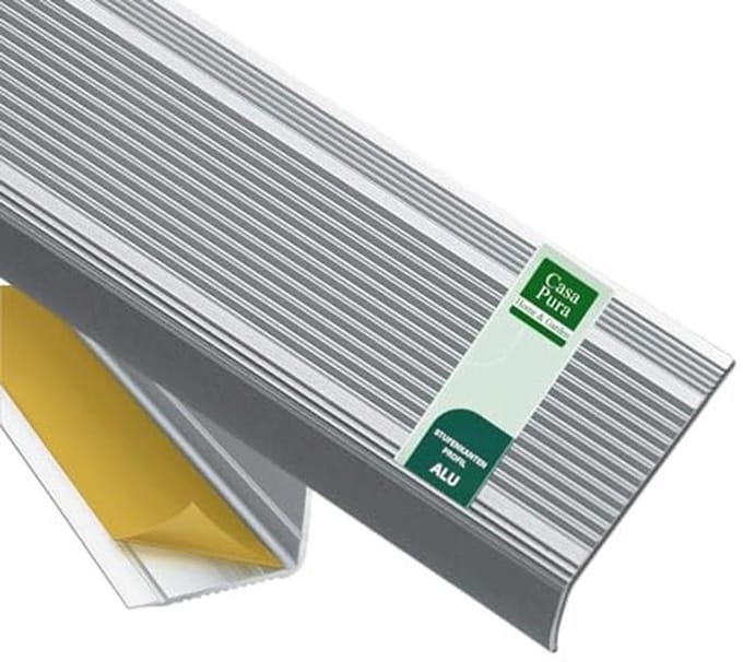 L-vormig Aluminium Trapprofiel - Zelfklevend, 30 mm Breed, Geanodiseerd Zilver, 100 cm